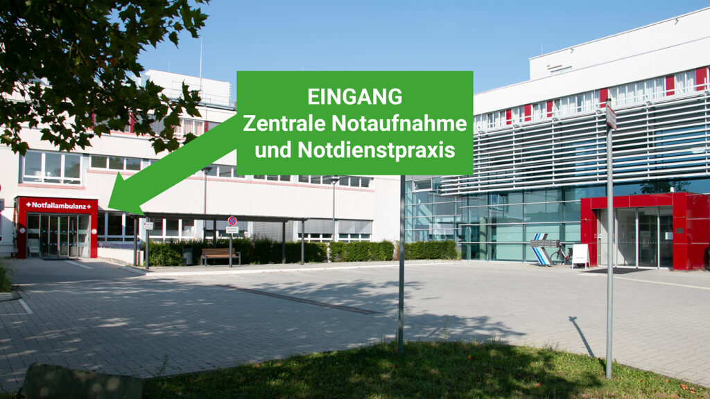 Eingang zur Notaufnahme und Notdienstpraxis am KlinikumStadtSoest